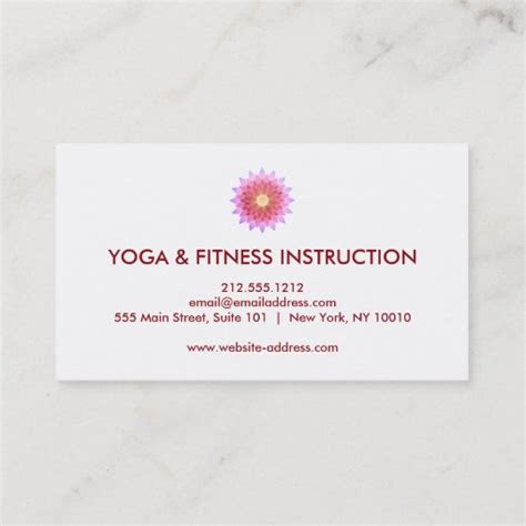 Elegant Lotus Flower Logo Yoga Business Card | Zazzle