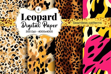 Leopard Digital Paper Seamless Scrapbook Paper