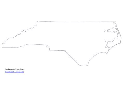 Printable Outline Of North Carolina - Printable Word Searches