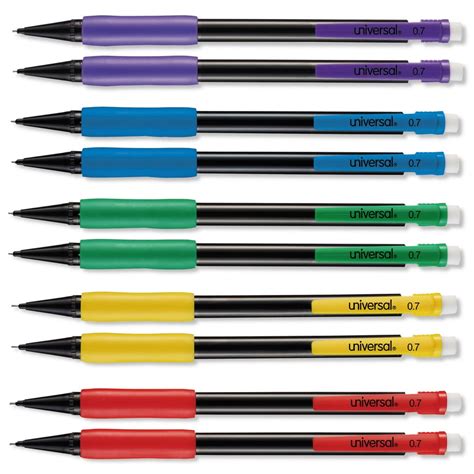 Soft Grip Mechanical Pencil, 0.7 mm, HB (#2.5), Black Lead, Assorted Barrel Colors, 10/Box ...