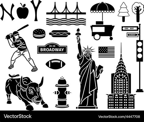 New york icons Royalty Free Vector Image - VectorStock