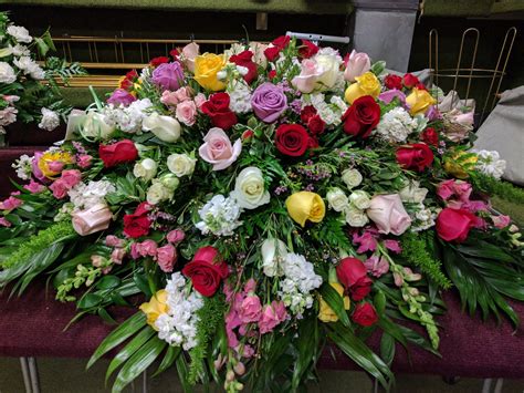 Full Color Casket Cover - Flora Funeral (Flowers Are Happy) | Funeral flower arrangements ...