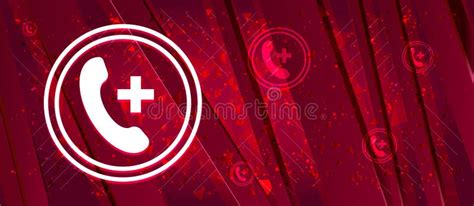 Emergency Call Icon Abstract Design Bright Red Banner Background Stock ...