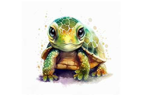 Cute Baby Turtle Watercolor PNG File Graphic by WangTemplates · Creative Fabrica