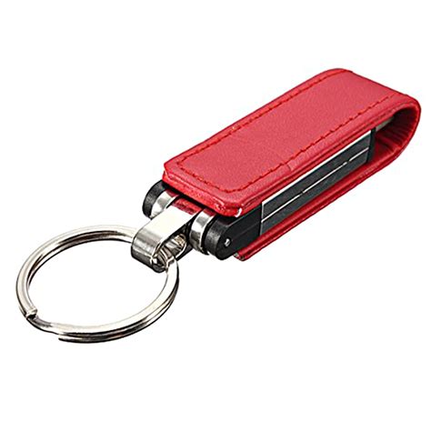 32GB USB 2.0 Keychain Memory Stick Leather Case Red-in USB Flash Drives ...