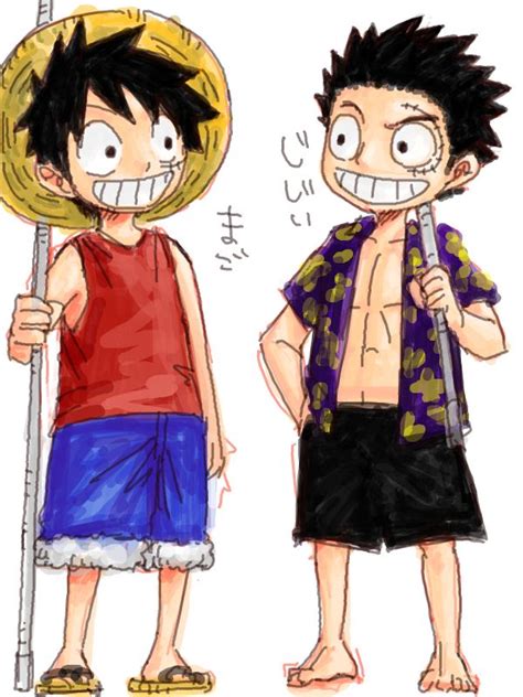 Luffy and Garp in 2024 | One piece cartoon, One piece fanart, One piece funny