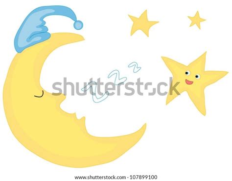 Sleeping Moon Vector Clip Art Stock Vector (Royalty Free) 107899100