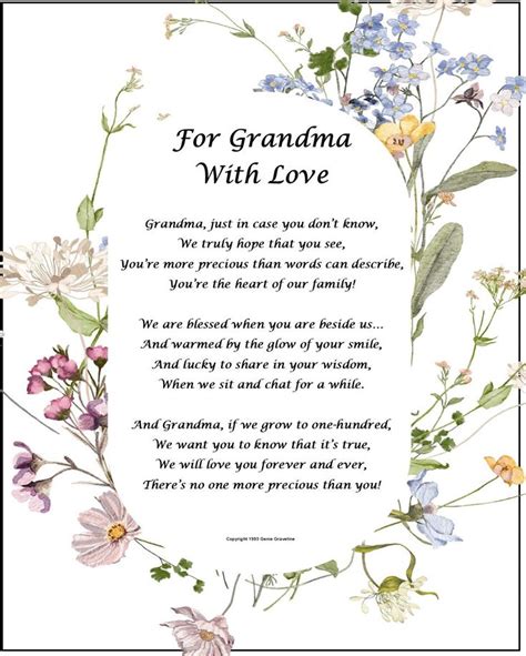 Grandma 80th Birthday Poem, Grandmother 75th Birthday Print, DIGITAL ...