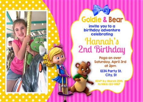 Goldie and Bear Birthday Party Invitations | Goldie & Bear Birthday Invitations