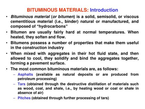 PPT - LECTURE NO. 17 (Handout) PAVEMENTS AND BITUMINOUS MATERIALS ...