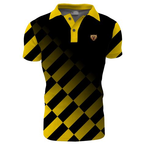 Custom Sublimated Polo Shirt with Yellow and Blank Colors