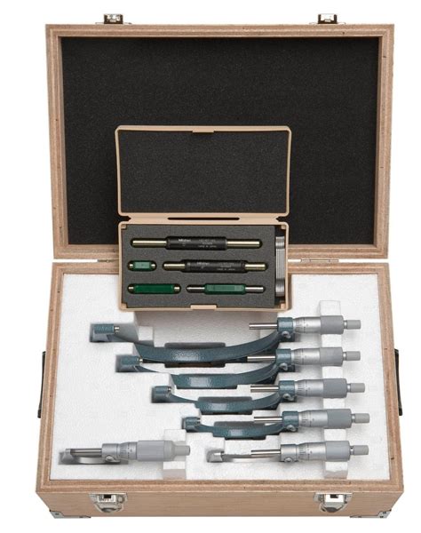 Mitutoyo Micrometer Set 0-6" Range, 0.0001" Resolution - 103-907 - Penn Tool Co., Inc