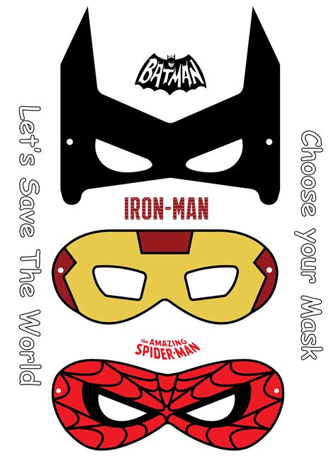 9 Best Images of Printable Superhero Mask Cutouts - Super Hero Mask ...