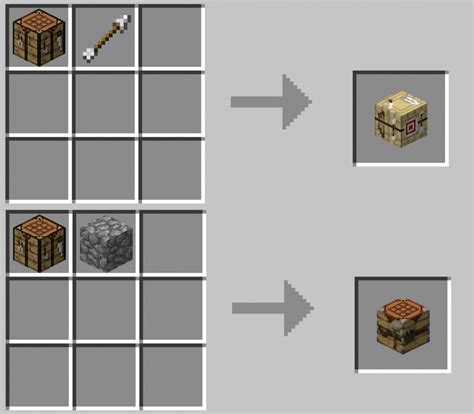 Fletching table and Smithing table (crafting recipe) currently craftable in Bedrock edition ...