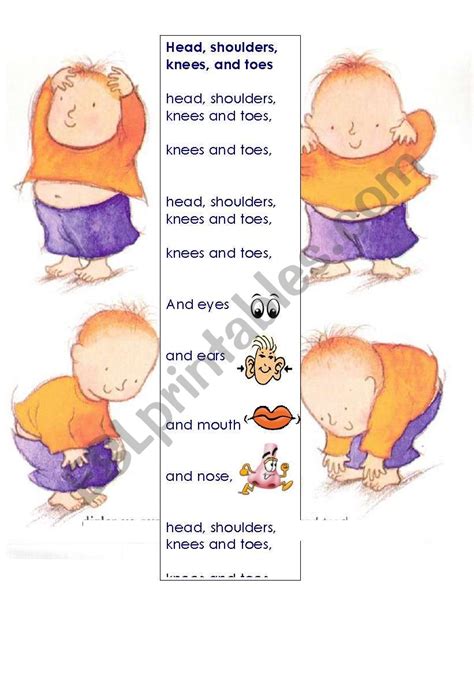 Printable Head Shoulders Knees And Toes