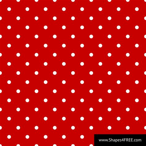 Red & White Polka Dot Vector Pattern | Shapes4FREE