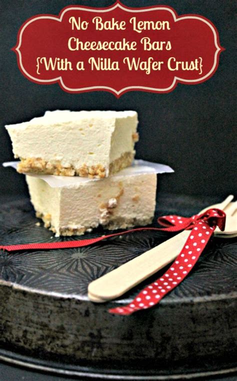 No Bake Lemon Cheesecake Bars Recipe With Vanilla Wafer Crust - Kicking It With Kelly | Lemon ...