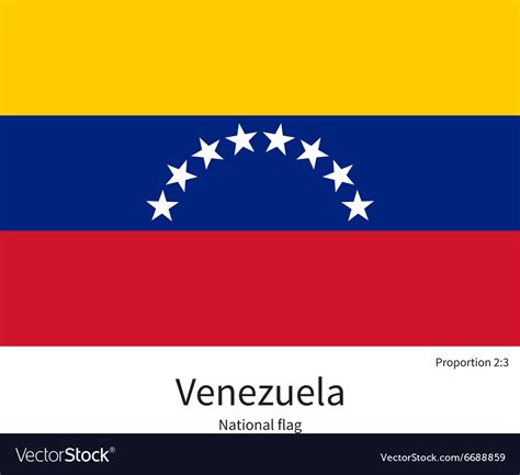 National flag of venezuela with correct Royalty Free Vector