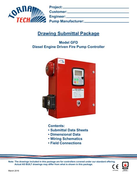 Drawing Submittal Package - Tornatech Fire Pump Controllers | Manualzz