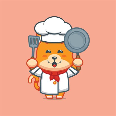 cute cat chef mascot cartoon character 5457951 Vector Art at Vecteezy