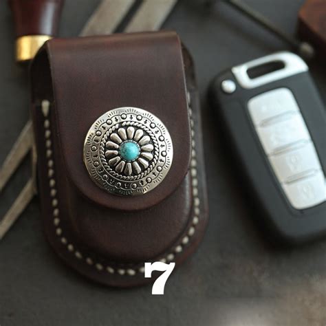 Dark Brown Handmade Genuine Leather Mens Car Key Case Car Key Holder F ...