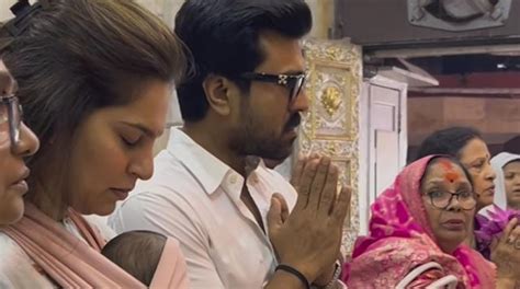 Ram Charan & Upasana celebrate six months of parenthood with blessings at Mahalaxmi temple