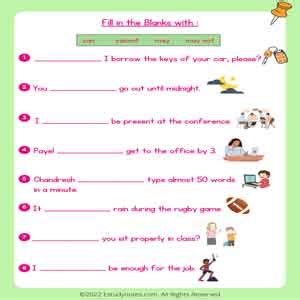 Modal Verbs Fill in the Blanks with Worksheet 1.pdf - EStudyNotes