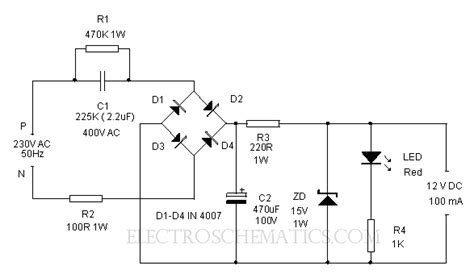 Transformer Less Power Supply Circuit Diagram | electricalmiracles