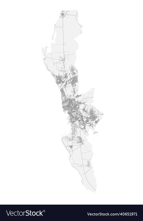 Jeddah map detailed map of city Royalty Free Vector Image