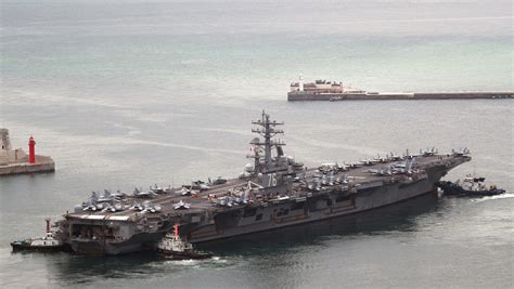 A US Aircraft Carrier Returns To The Sea Of Japan After The Launch Of A ...