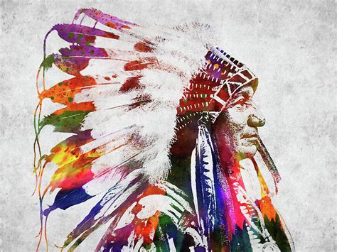 Native American Indian 7 Digital Art by Mihaela Pater - Pixels