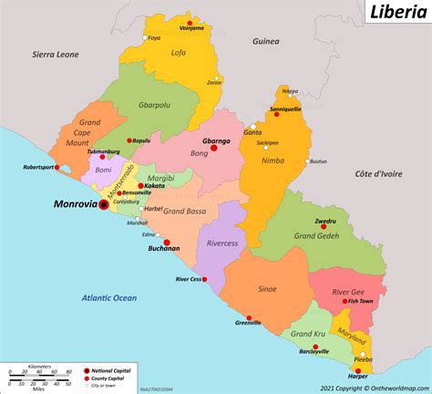 Physical Map Of Liberia Ezilon Maps - Gambaran