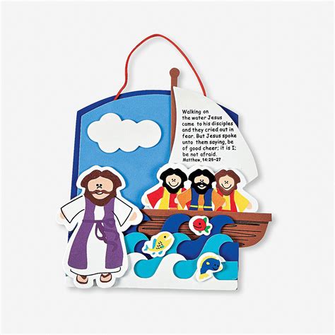 Jesus Walking On Water Craft Kit - OrientalTrading.com Bible Story Crafts, Bible School Crafts ...