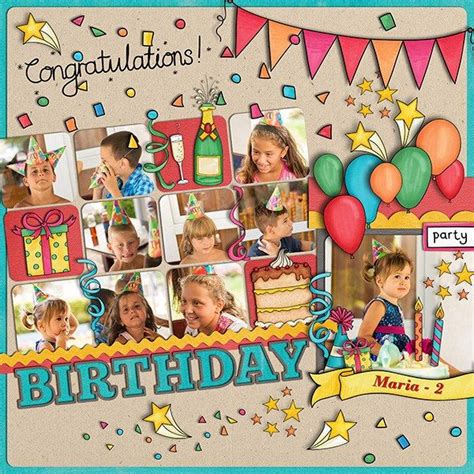 Let's Celebrate! | Birthday scrapbook layouts, Birthday scrapbook pages, Birthday scrapbook