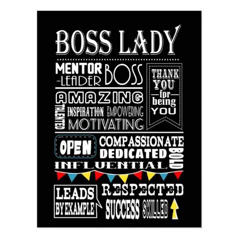 Boss lady Postcard #bossday #boss #bestboss | Poemas, Felicitaciones, Regalos