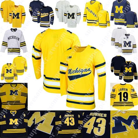 Wholesale Michigan Wolverines Hockey Jersey Quinn Hughes Dylan Larkin Cam York Strauss Mann ...