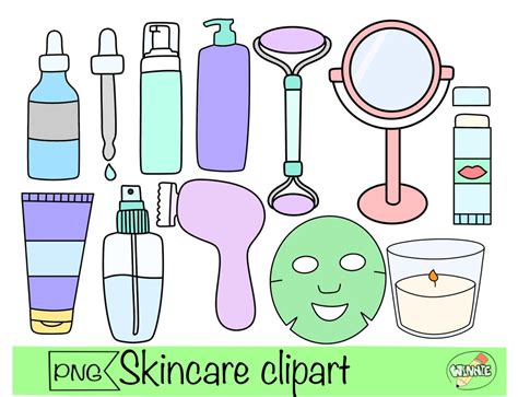 Skincare Clipart Skin Care Digital Sticker Spa Day Png Face - Etsy