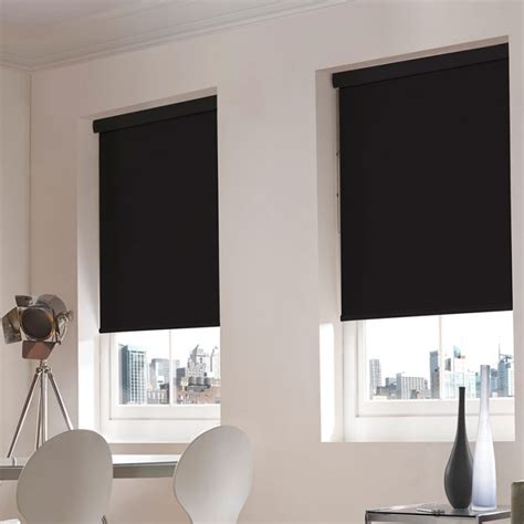 Porto Black Blackout Roller Blind - BudgetBlinds