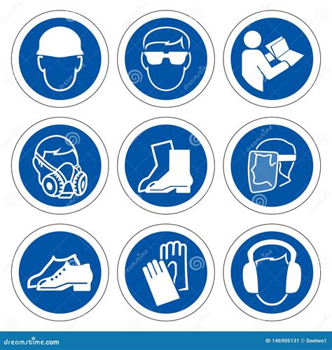 Required Personal Protective Equipment PPE Symbol,Safety Icon Cartoon ...