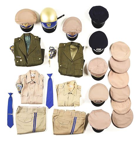 Lot Of 1950s California Highway Patrol Uniforms And Hats. Auction