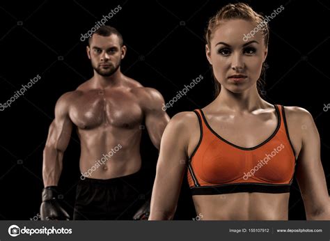 Young couple of boxers — Stock Photo © NatashaFedorova #155107912