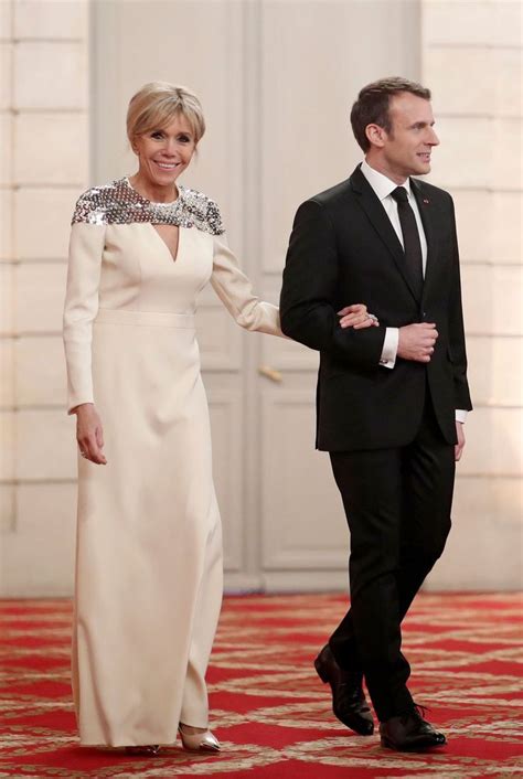 Brigitte Macron Wears a Mod Coral Look to the G20 Welcome Dinner ...