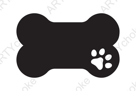 Dog Bone Paw Name Tag. SVG File Graphic by artychoke.design · Creative ...