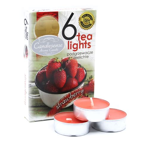 Set of 6 Scented Tealights - Strawberry - AW Dropship - Your Giftware and Aromatherapy ...