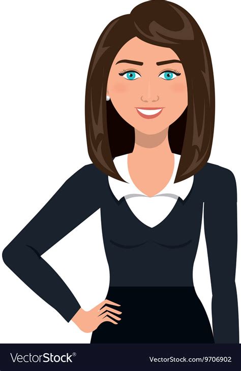 Business woman with elegant suit cartoon Vector Image