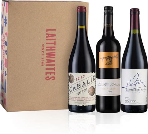 Laithwaites Classic Red wine Trio Gift Set - Case of 3 Bottles - (75cl) - Australian, French and ...