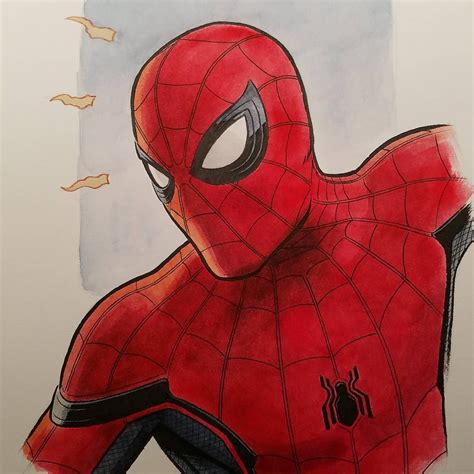 And the final. Based mainly off one of the #SpiderMan Homecoming posters | Spiderman drawing ...