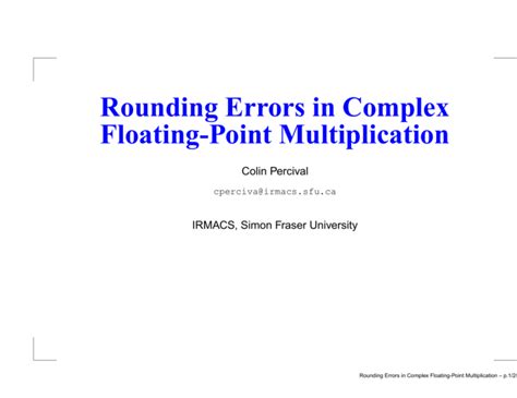 Rounding Errors in Complex Floating-Point