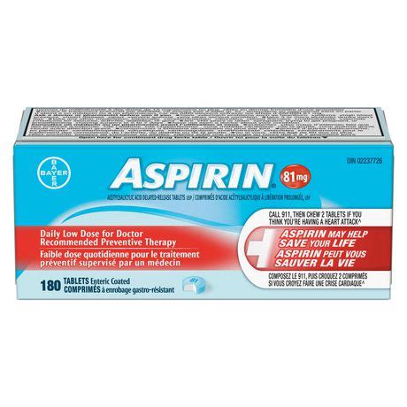 Aspirin® 81 mg Daily Low Dose 180s at Walmart.ca | Walmart Canada