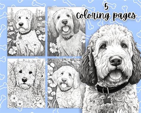 Dog Coloring Pages, 5 Doodle Dogs Coloring Pages instant Download - Etsy